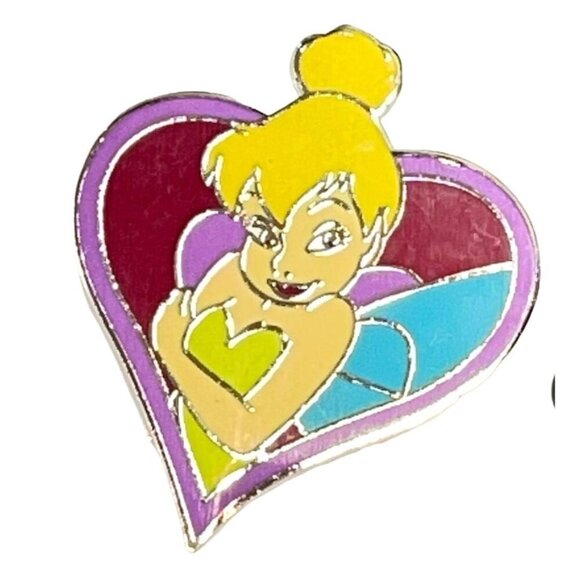 Disney Tinkerbell Fairy Trading Pin Peter Pan Heart Lapel Pin Brooch Jewelry Pin - Picture 1 of 6